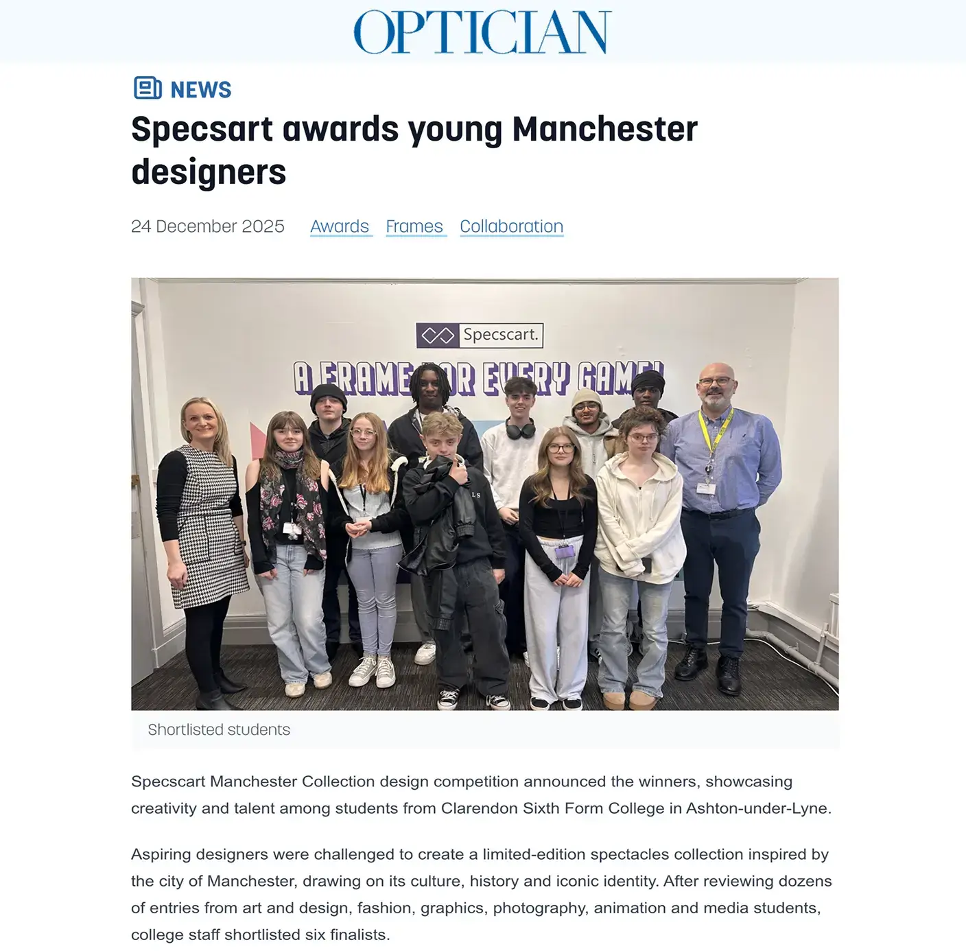 Specsart awards young Manchester designers